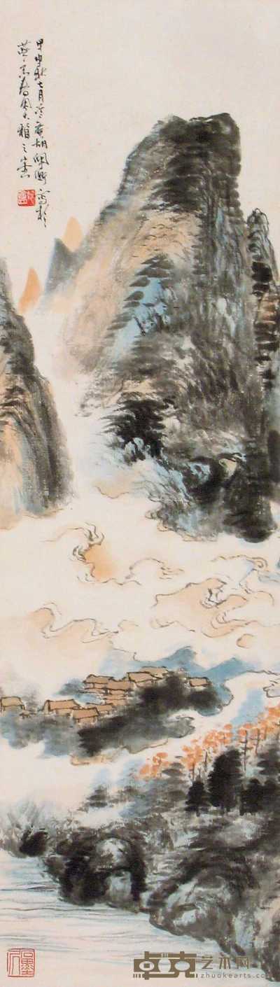 胡佩衡 甲申（1944年）作 山水 镜心 81×23.5cm